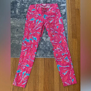 🎉HOST PICK🎉 Lilly Pulitzer Kelly skinny ankle pants Sea Blue Flirty Sea print, 0